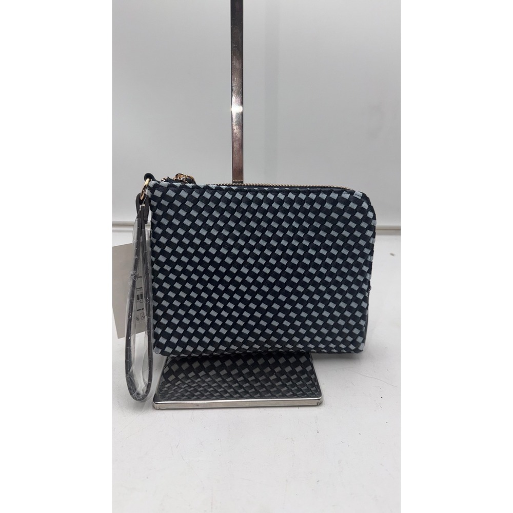 Free Assembly Woven Pouch Blue Topaz Checkered Wristlet Clutch FAH001-BTZ